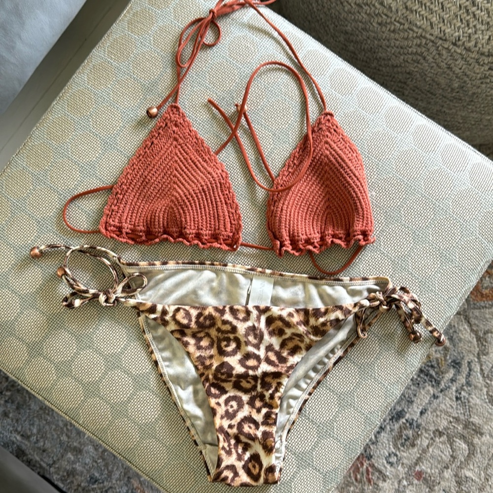 Zimmermann Alchemy Crochet Leopard Bikini Size 2 - Picture 4 of 11